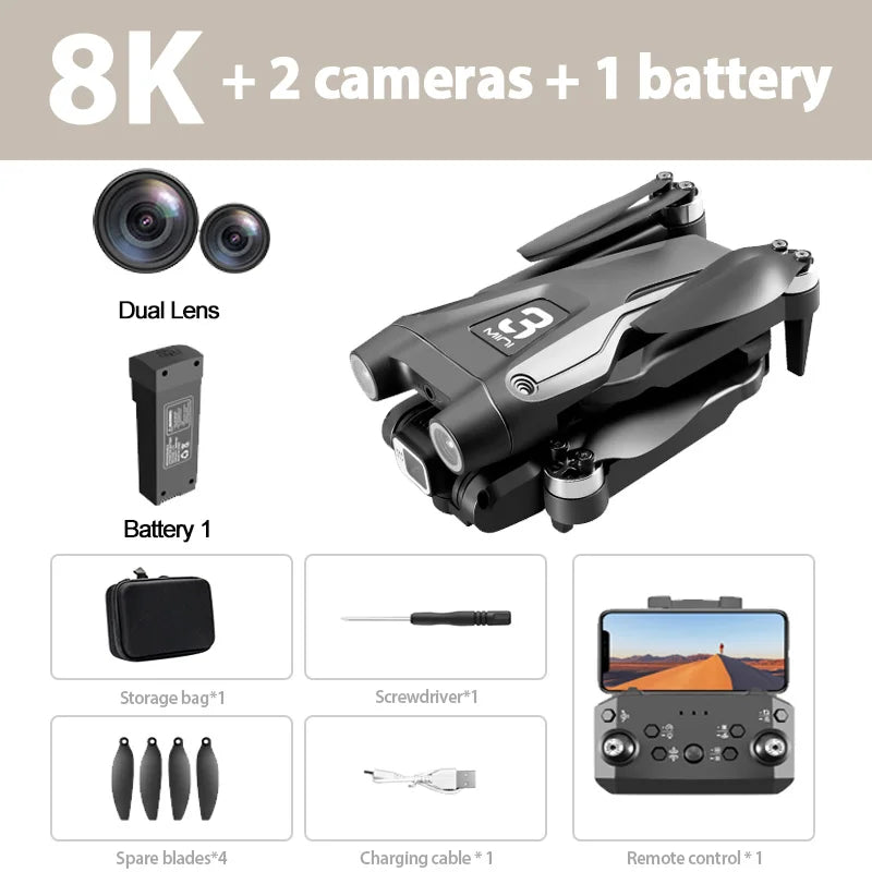 8K ESC Professional Drone - Exceptional 8K Ultra HD Footage & Obstacle Avoidance