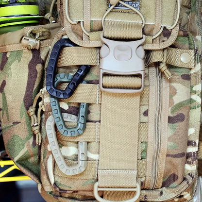 Tactical D-Ring Grimlock Carabiner Clip, 4-Pack