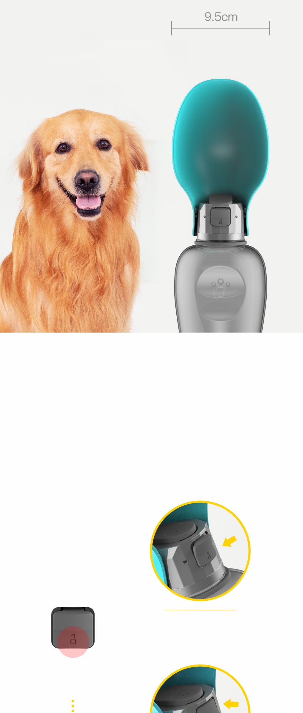 Survival Now™ 800ml Portable Dog Water Bottle