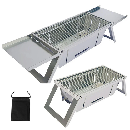 Stainless Steel Folding Barbecue Grill: Portable and Smokeless Grilling Anywhere