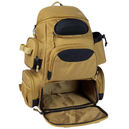 Tactical Fishing Tackle Backpack, Waterproof Outdoor Gear Bag with Rod Holders