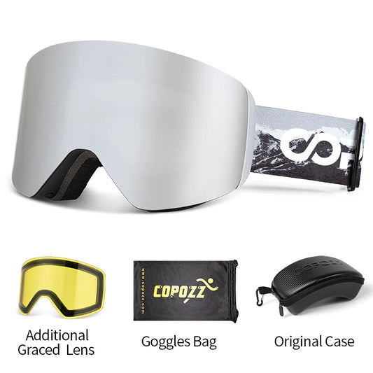 Ski Goggles & Snowboard Mask – UV400 Yellow Lens Eyewear Kit for Adults
