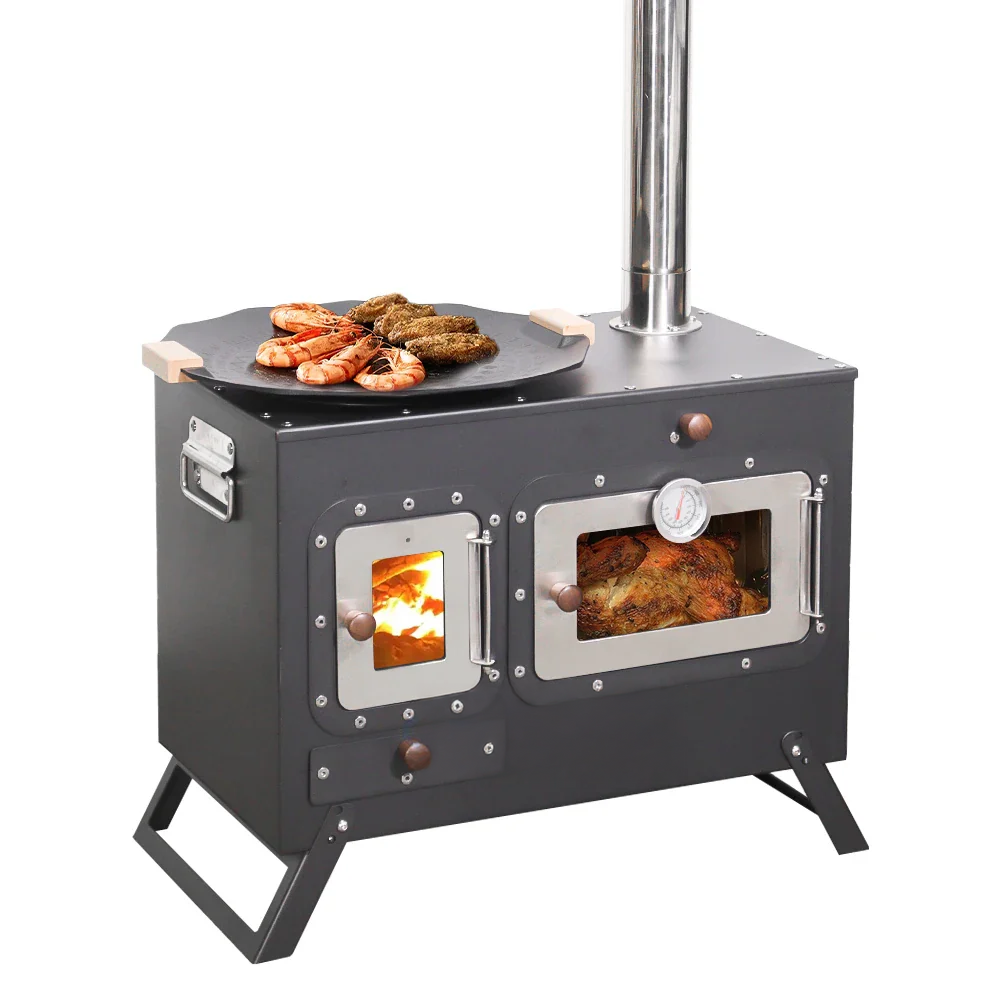 Wood Stove with Pizza Oven | Portable Outdoor Cooking