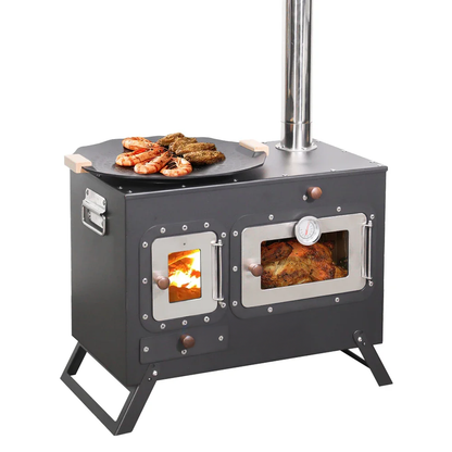 Wood Stove with Pizza Oven | Portable Outdoor Cooking