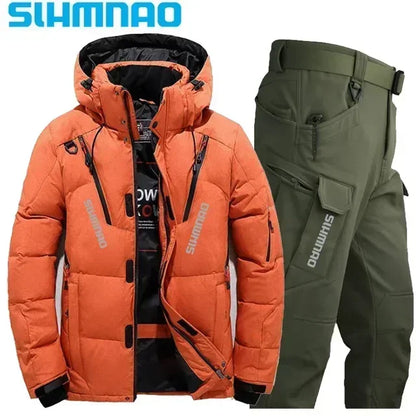 Survival Now™ Velvet Jacket & Tactical Pants Winter Outdoor Warm Fishing Suit