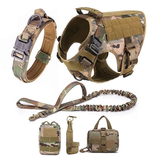 Military-Grade Dog Harness and Leash Set - Durable, Adjustable, Adventure-Ready