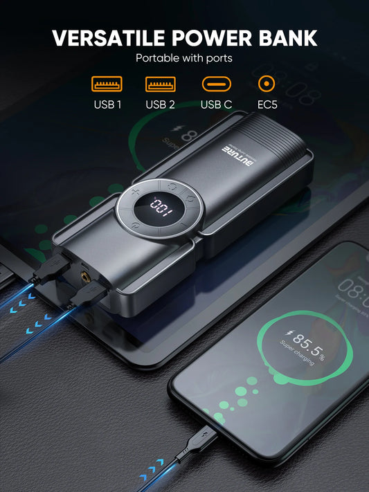 4-in-1 Jump Starter with Air Compressor, Power Bank