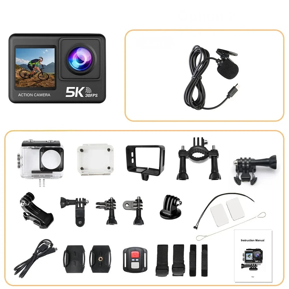 5K Action Camera - Ultra HD Recording with Waterproof & Wi-Fi Features
