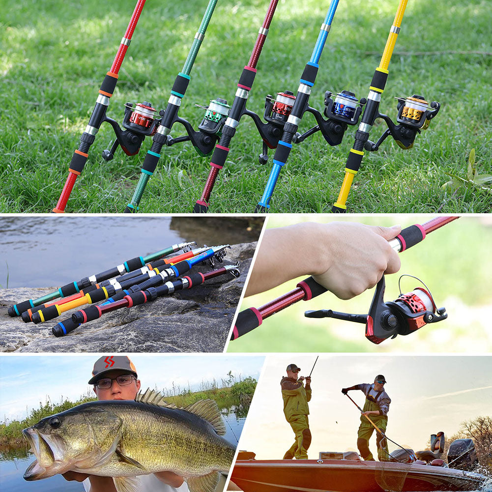 Survival Now™ Portable 1.8m Telescopic Fishing Rod and Spinning Reel Combo